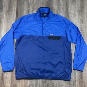 Patagonia Jacket Mens 2XL XXL Blue Houdini Snap-T Pullover Anorak Ultralight